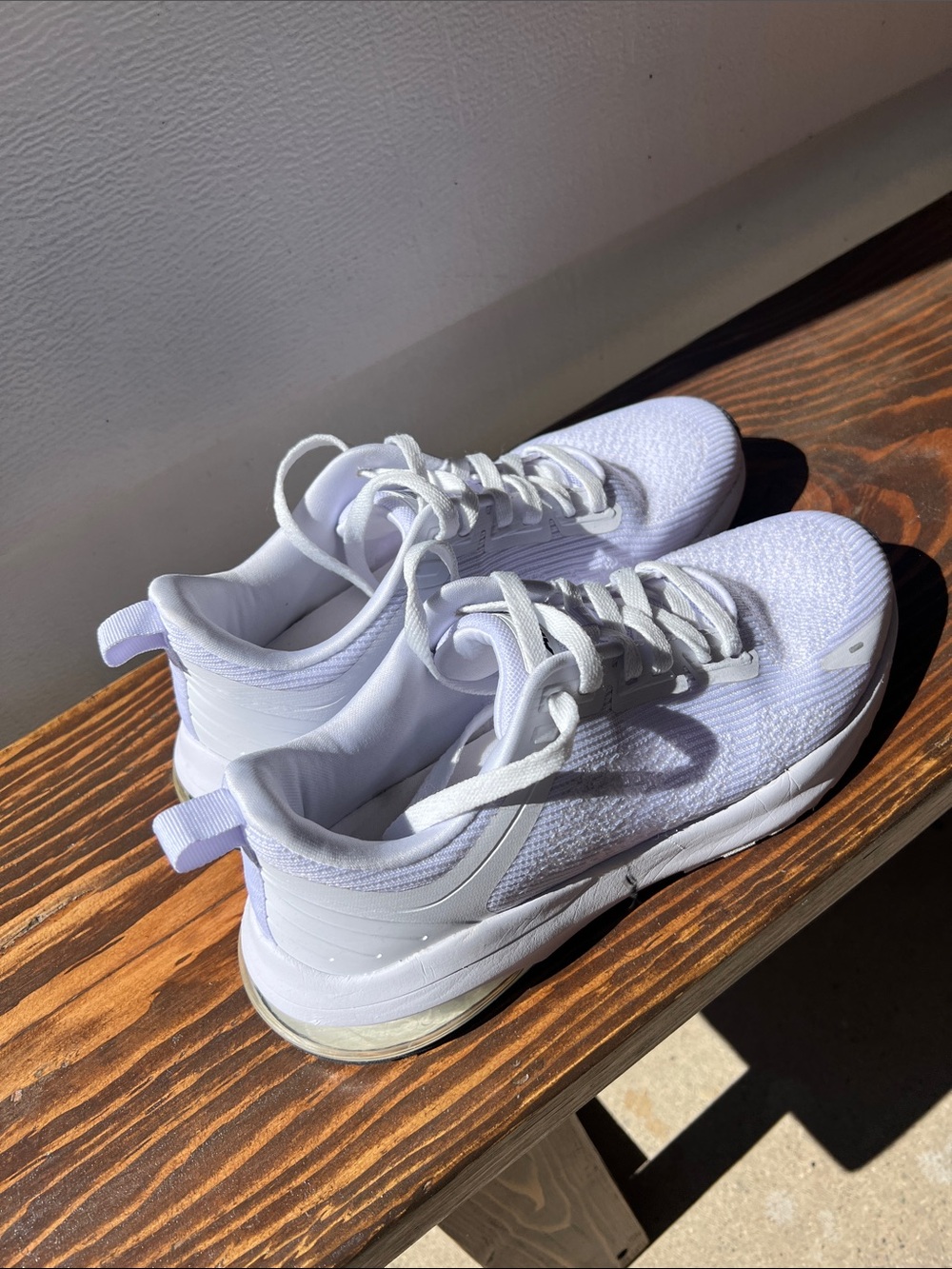 Avia White Knit Lace-Up Training Sneakers
